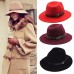 US  Ladies Wide Brim Wool Belt Cowboy Cap Fedora Trilby Warm Winter Hat  eb-69517395